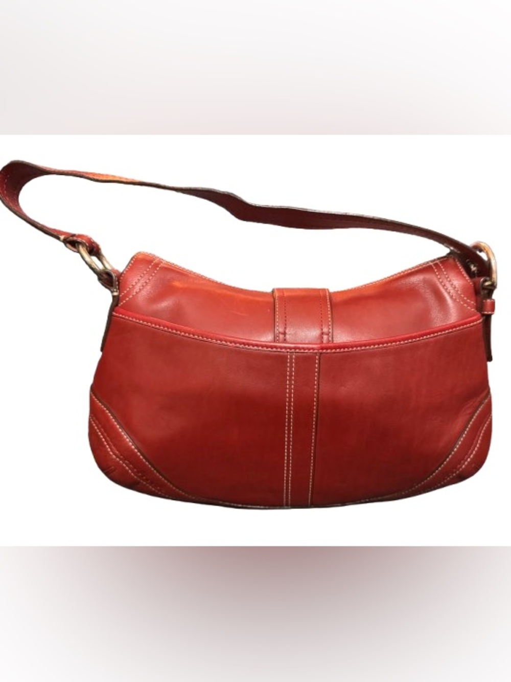 Coach F10910 Y2K Medium Soho Flap Shoulder Bag (Red) - EUC - Picture 9 of 11